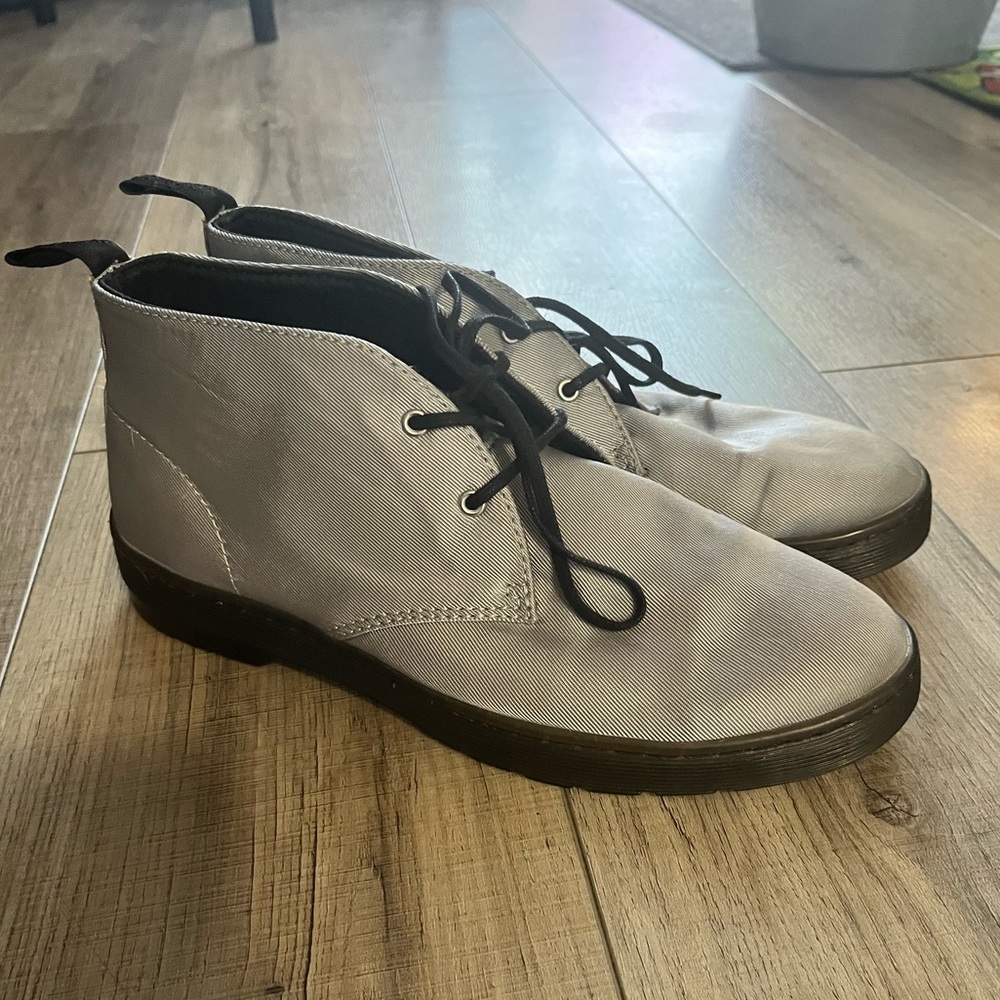Dr Doc Martens Women's Daytona Boots Size 9 Silver Nylon Lace Up Chukka Bootie